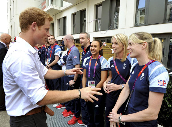 Britain's royal family visit Olympic village