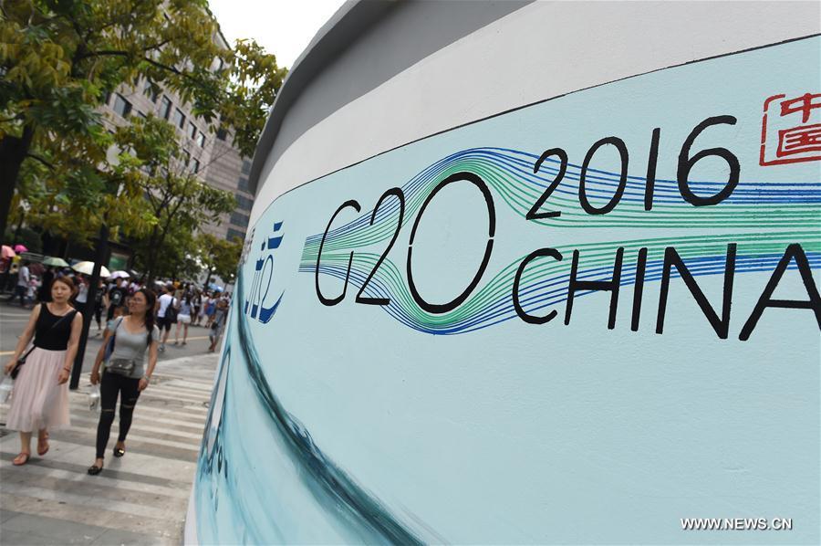 G20 themed logo, slogans and posters seen in E China's Hangzhou