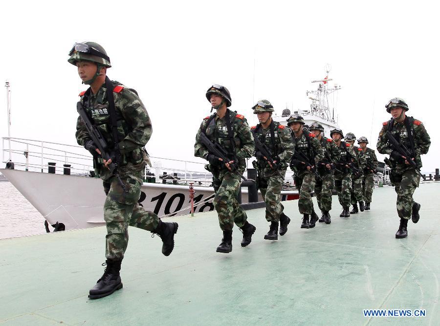 Security exercise held at the sea near Shanghai FTZ