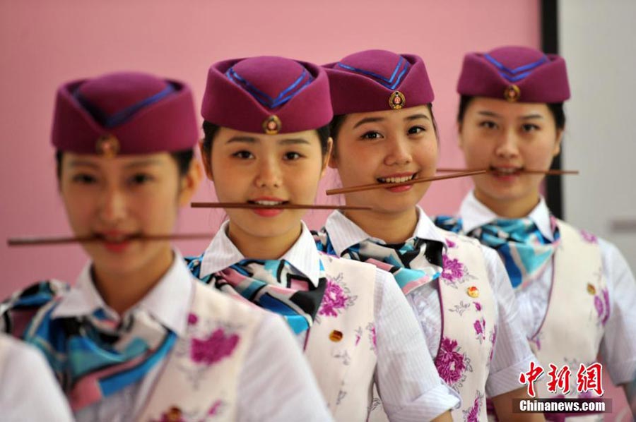 High speed train attendants receive training in Chongqing