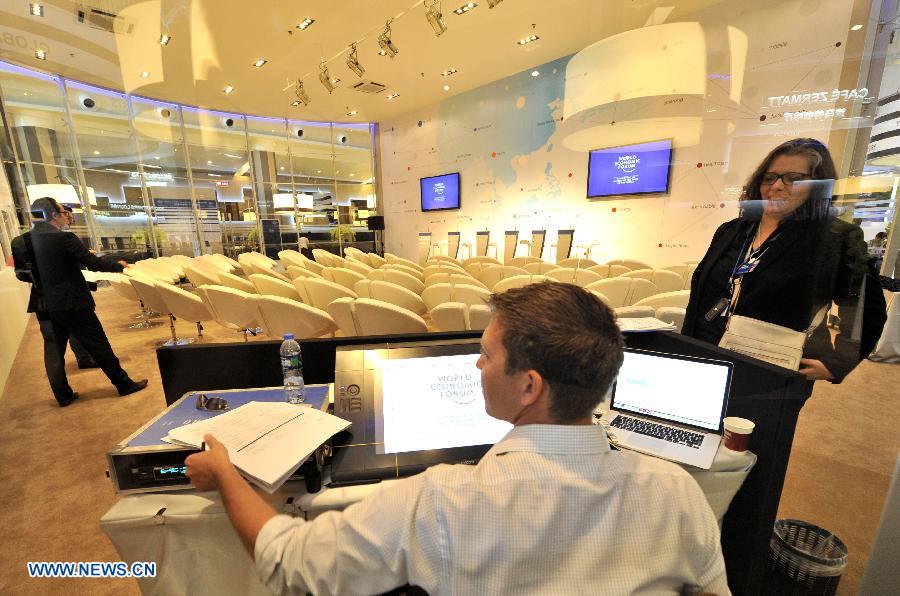 Preparation work at Summer Davos forum