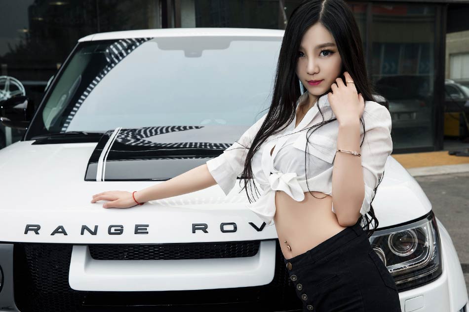 Model with converted Land Rover Range Rover