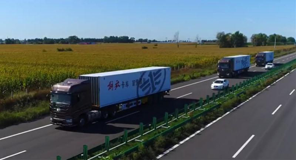 Heavy-duty trucks go through drive-smart highway test