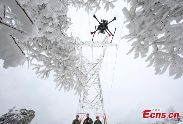 UAV used to inspect electricity line