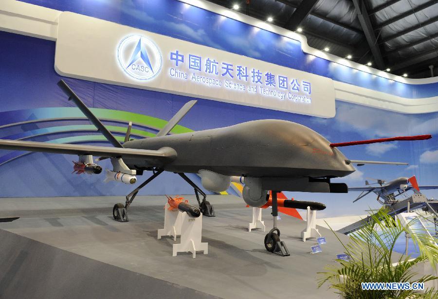 Unmanned aerial vehicles displayed at Zhuhai air show