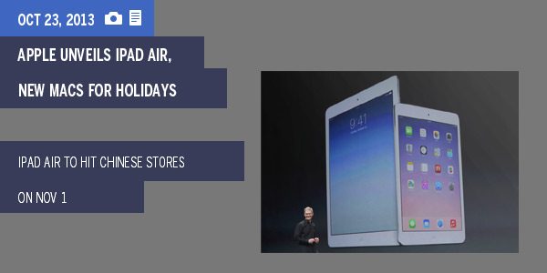 Apple unveils iPad Air, new Macs