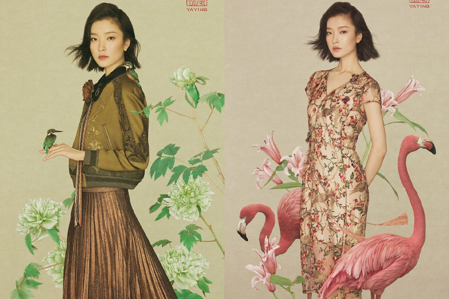 Female celebrities featured in Chinese-style fashion photos