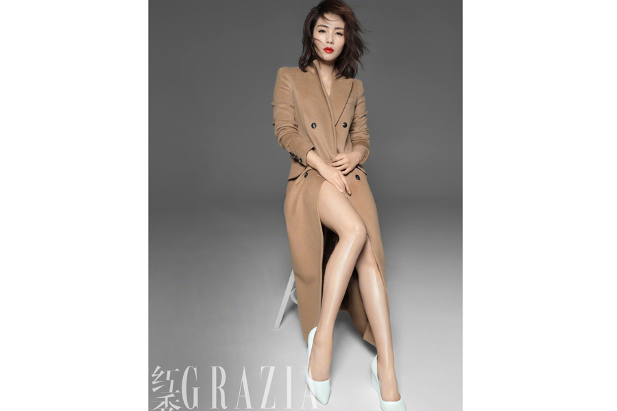 Actress Liu Tao poses for fashion magazine