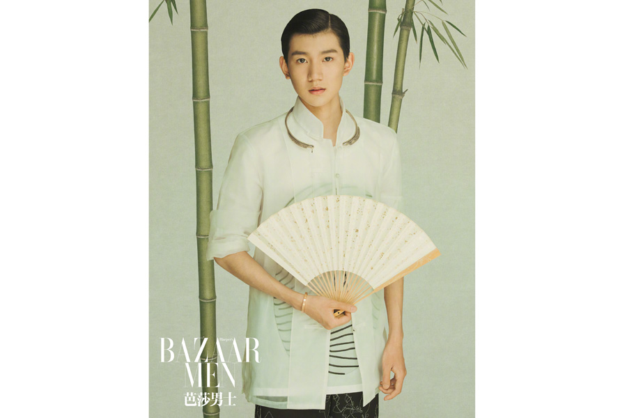 Teen actor Wang Yuan poses for fashion magazine