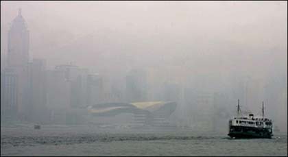 Hong Kong under a pall of pollution. British Airways has banned its staff from drinking at a popular Hong Kong bar after stewardesses were slipped a date-rape drug while drinking there, a media report says(AFP