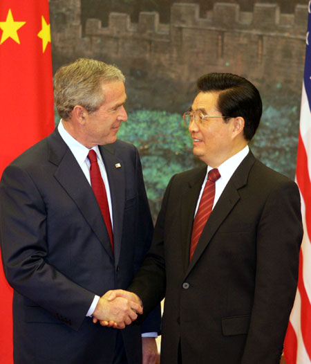 Hu, Bush meet in Beijing