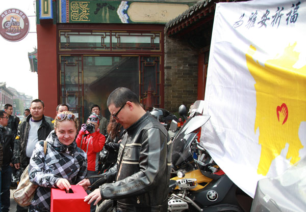 Harley fans hit the streets for quake victims