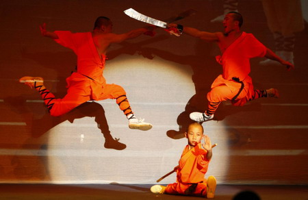 Shaolin monks perform Chinese Kung Fu in Malta