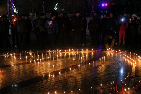 Candles lights for the deceased