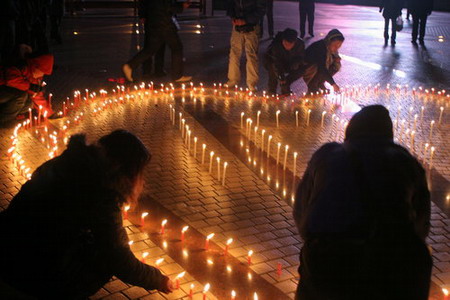 Candles lights for the deceased