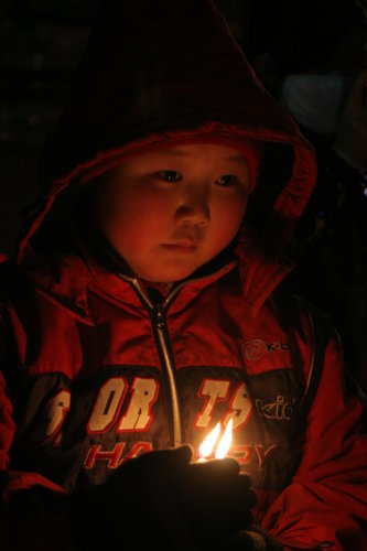 Candles lights for the deceased