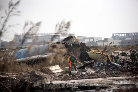 Three dead, four injured in cargo plane crash in Shanghai