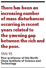 Wealth gap poses threat to stability