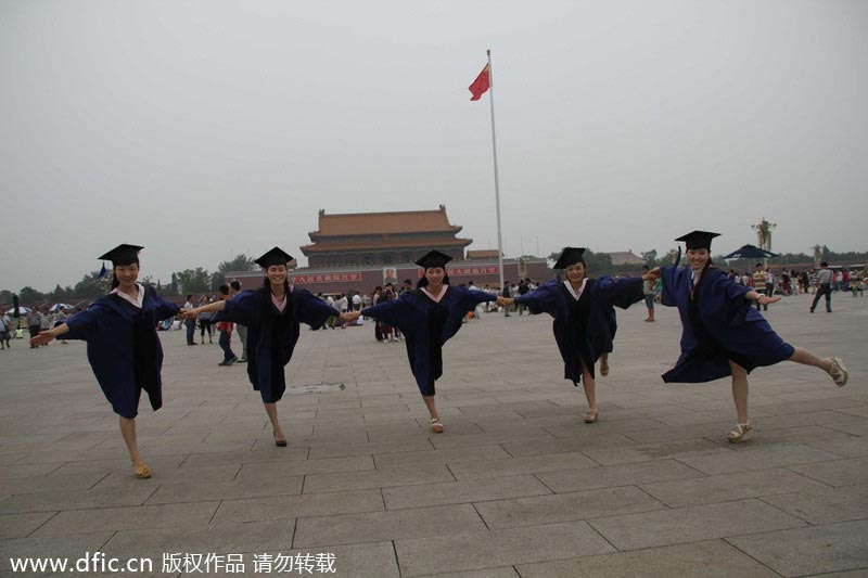 Creative graduation photos on Tian'anmen Square