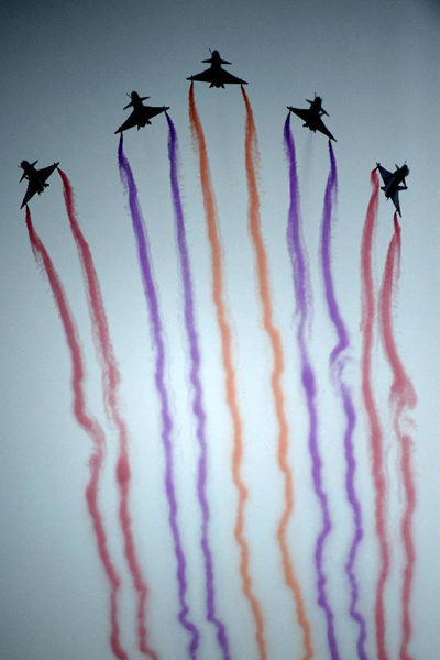 Bayi Aerobatic Team performs at Zhuhai air show