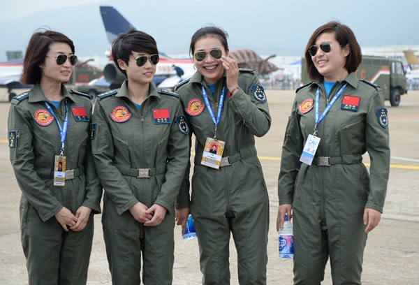 Bayi Aerobatic Team performs at Zhuhai air show