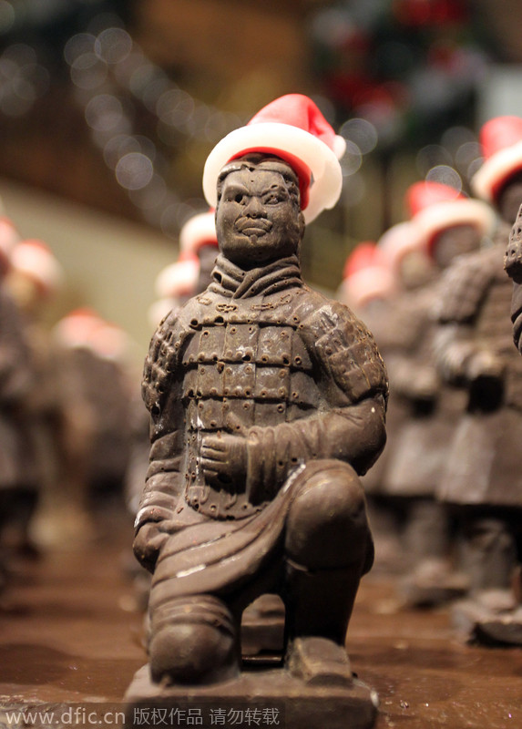 Chocolate warriors with Christmassy characteristics