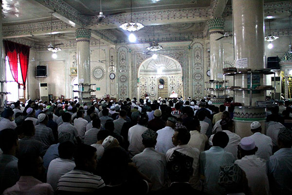 Muslims attend a prayer in Xinjiang