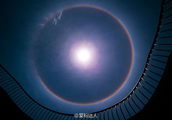 Rainbow solar halo observed in Beijing