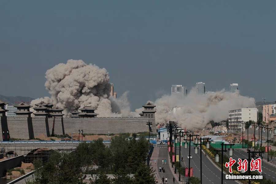 Out with the new: Skyscraper demolished outside ancient city