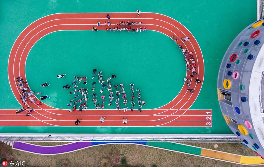 Kindergarten builds rooftop sports tracks