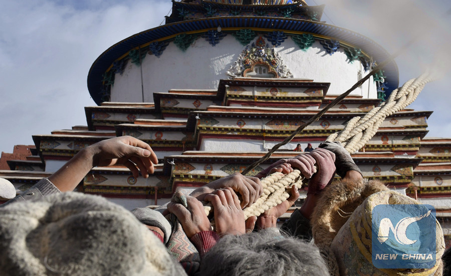 Tibetans end new year celebrations with white carnival