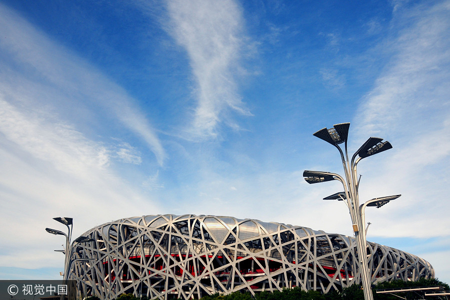 Different shades of Beijing sky: Blue to violet