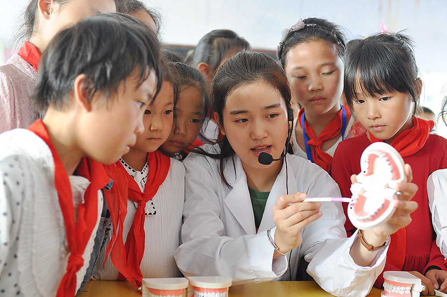 Students learn about oral hygiene ahead of national day for dental care