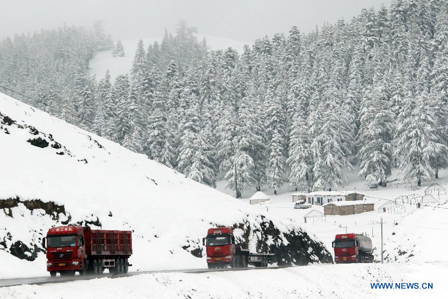 NW China's Hami witnesses 1st snowfall this autumn