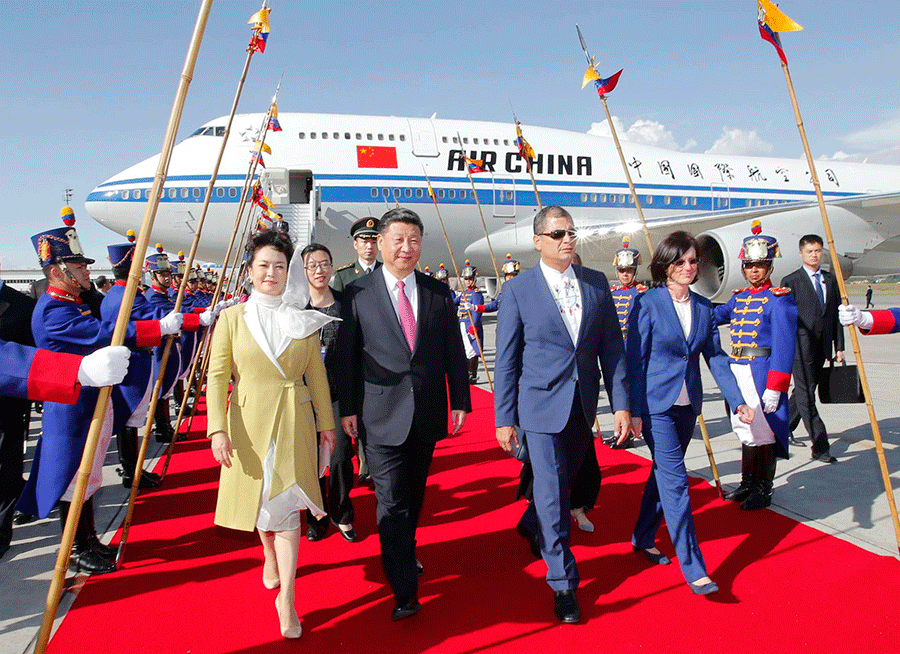 Xi Jinping arrive en Equateur pour sa troisième visite en Amérique Latine depuis 2013