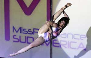 Graceful Posture of Pole Dance Champion