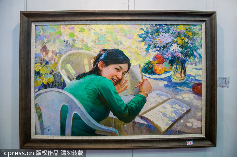 Paintings depict life in the DPRK