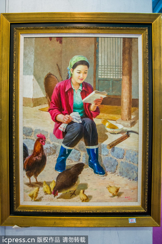 Paintings depict life in the DPRK