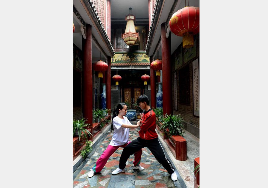 People practice tai chi in Henan