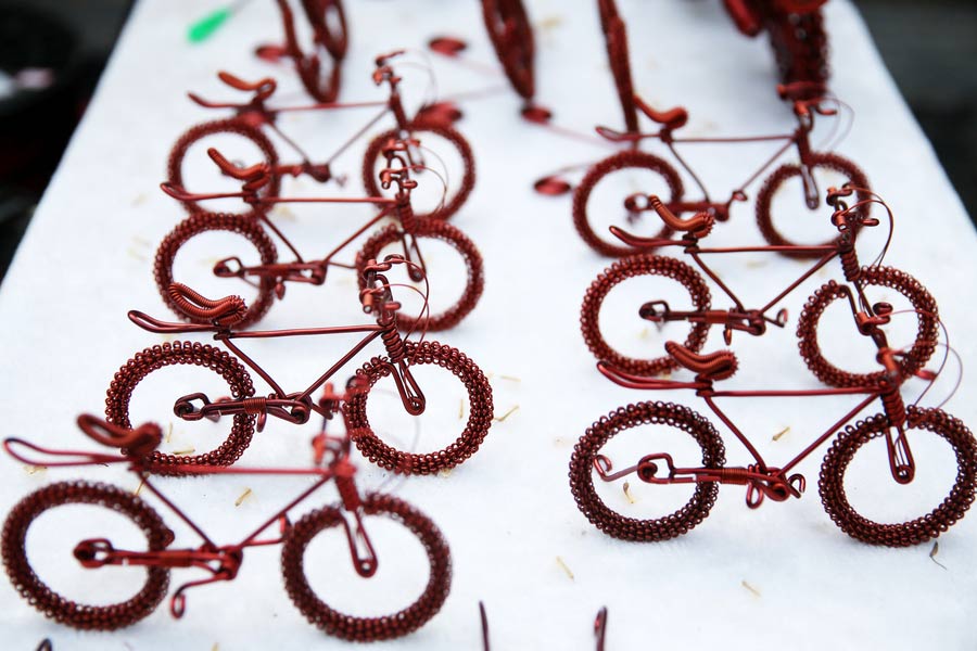 Turning copper wires into work of art