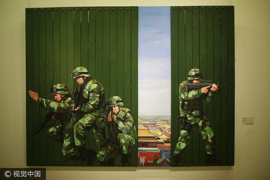 Art exhibition celebrates 90th anniversary of PLA's founding