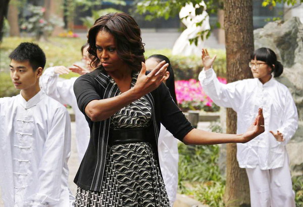 US first lady visits respected Chengdu school