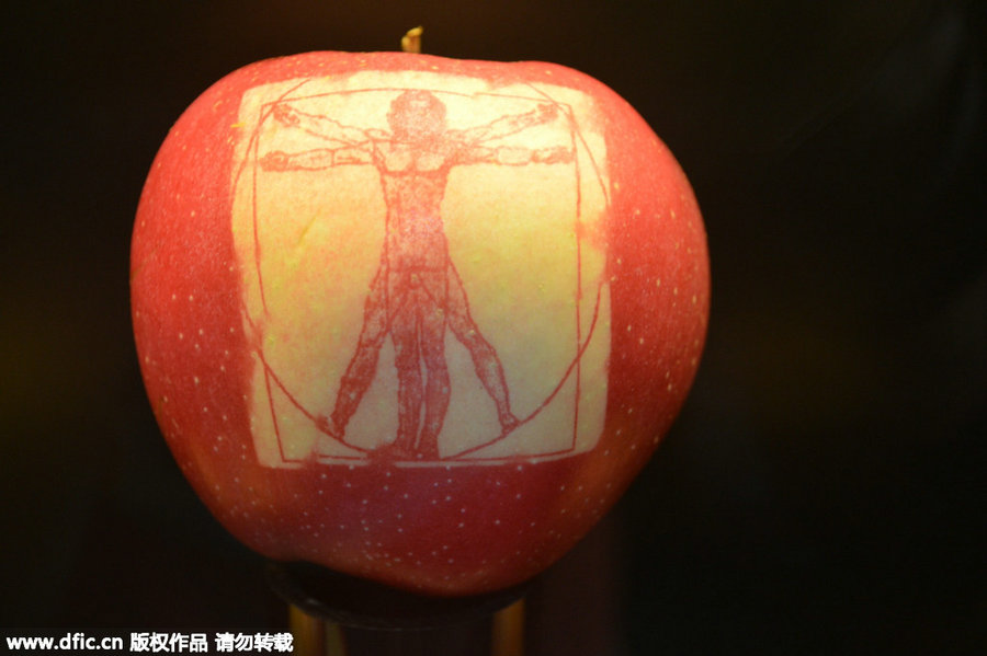 French 'apple art' wows Shanghai