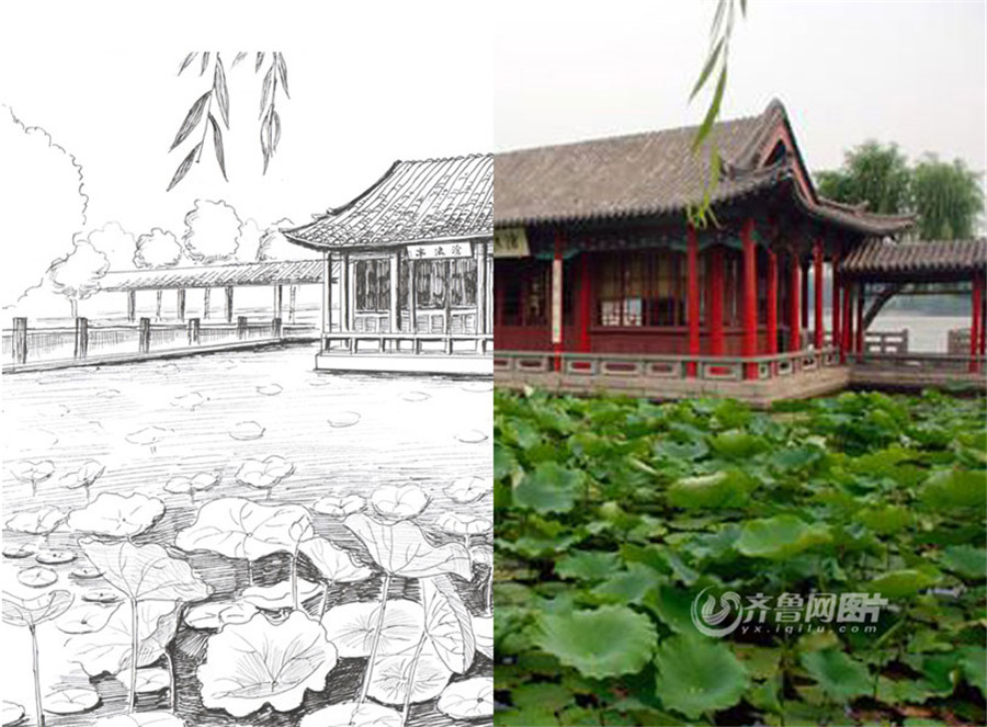 Female teacher's pen drawings reproduce old Jinan