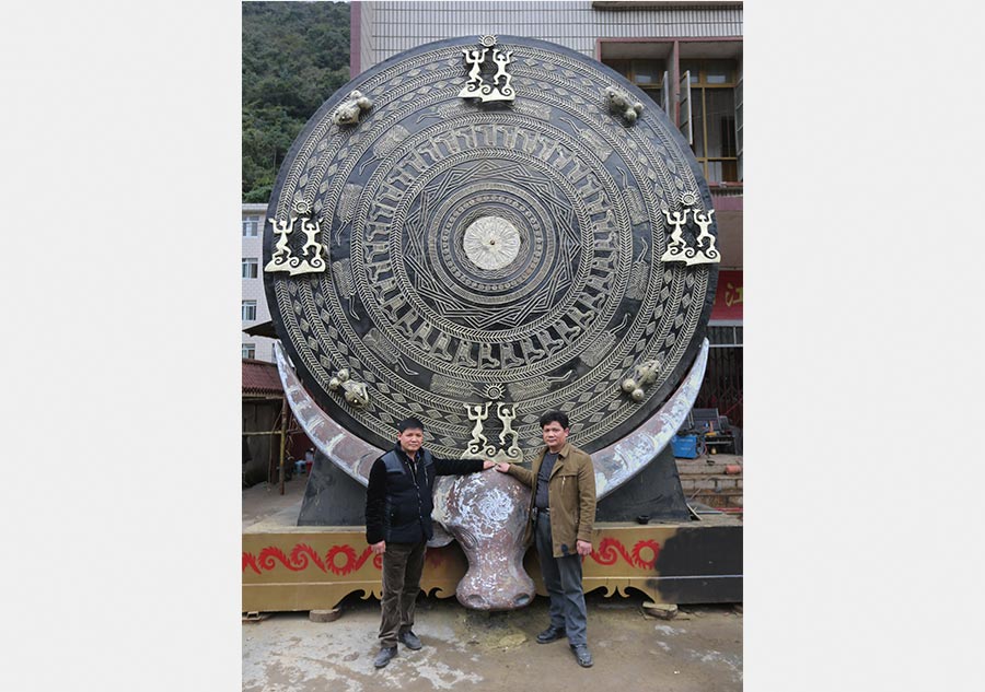 China creates the world's largest bronze drum