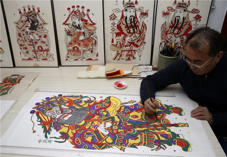 Traditional Fengxiang New Year paintings in Shaanxi