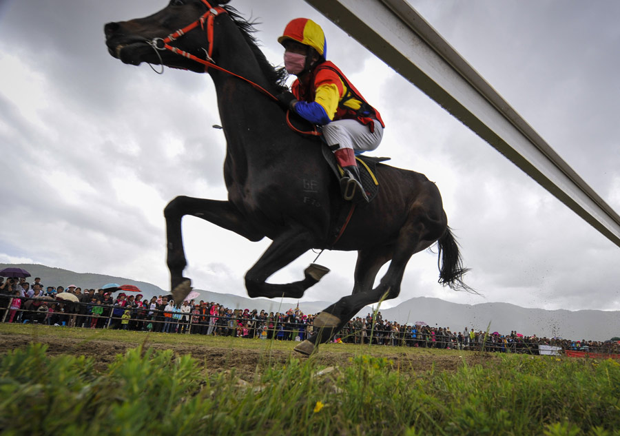 Ethnic traditional horse race festival kicks off in Shangri-la, Yunnan province