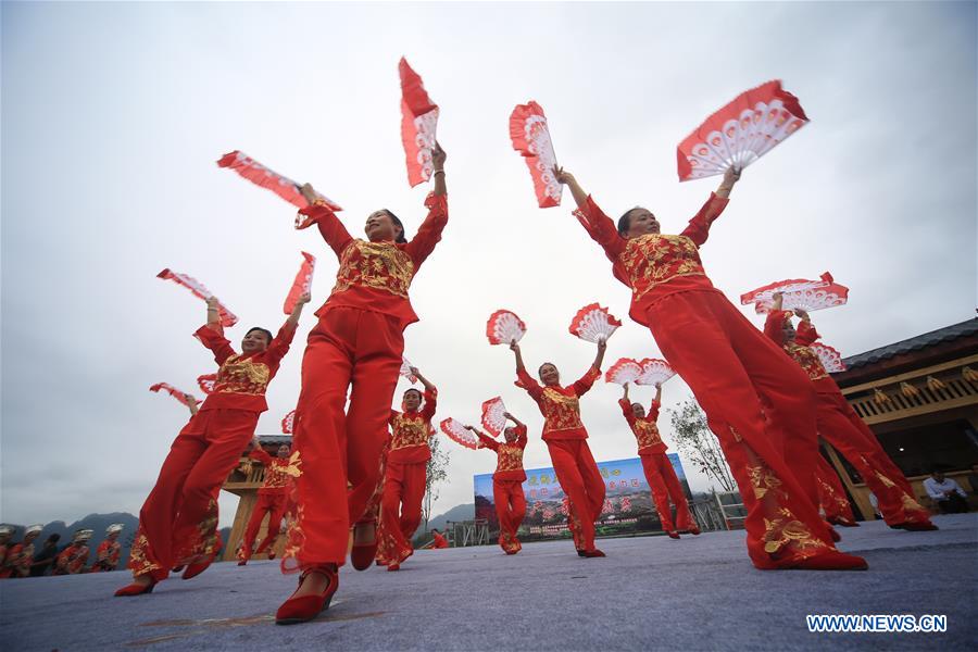 People take part in square dance competition in C China's Hunan