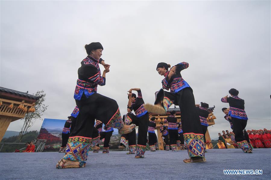 People take part in square dance competition in C China's Hunan