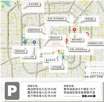 北京13個繁華區域路邊停車費翻倍